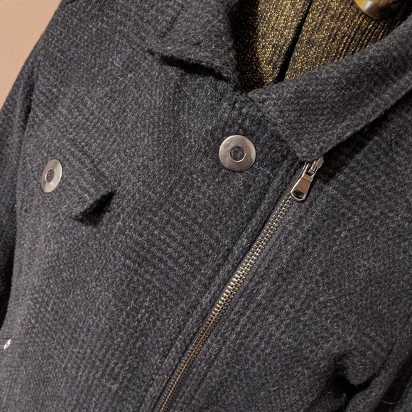 Ruff Hewn Moto Style Wool Blend Jacket - Picture 4 of 12